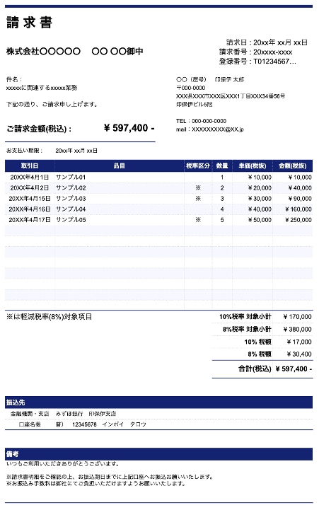個人事業主・フリーランス向けの請求書の書き方は？マナーや無料テンプレートも紹介 - INVOY