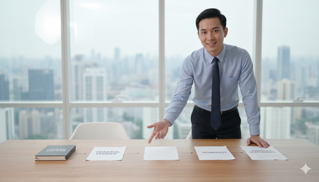 会計の全体像 仕訳帳から決算書までの流れと元帳の位置づけ