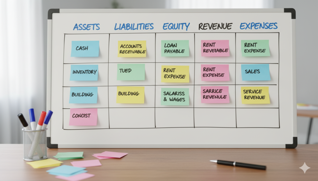 簿記の「言語」 勘定科目の5大グループ