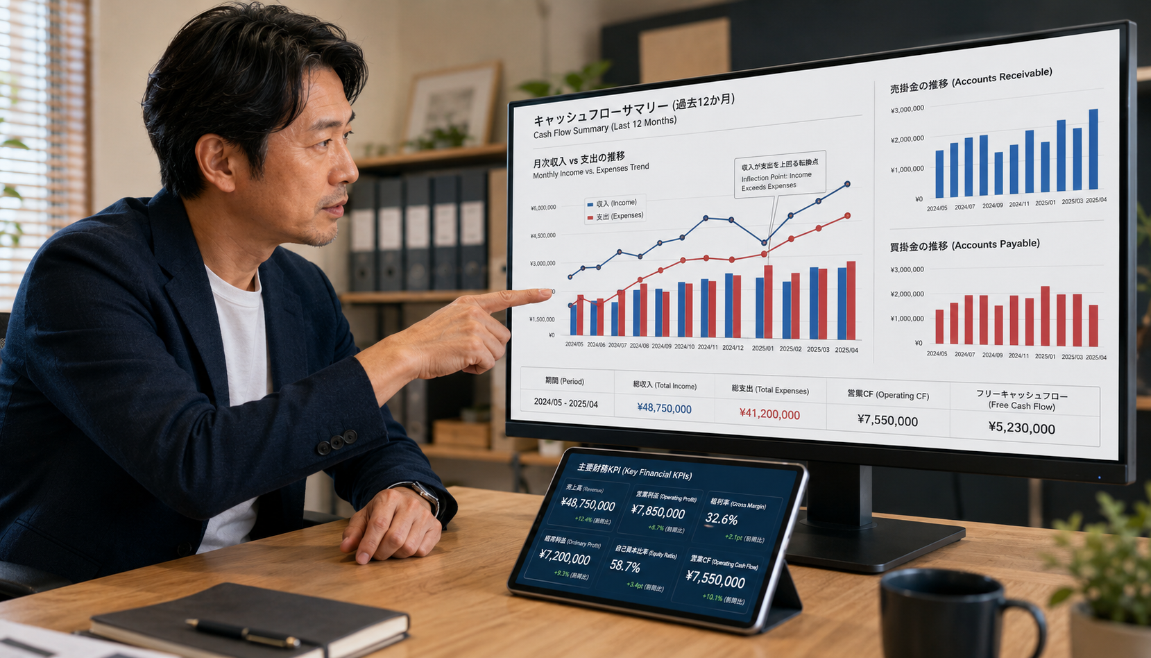 資金繰り キャッシュフローグラフ分析