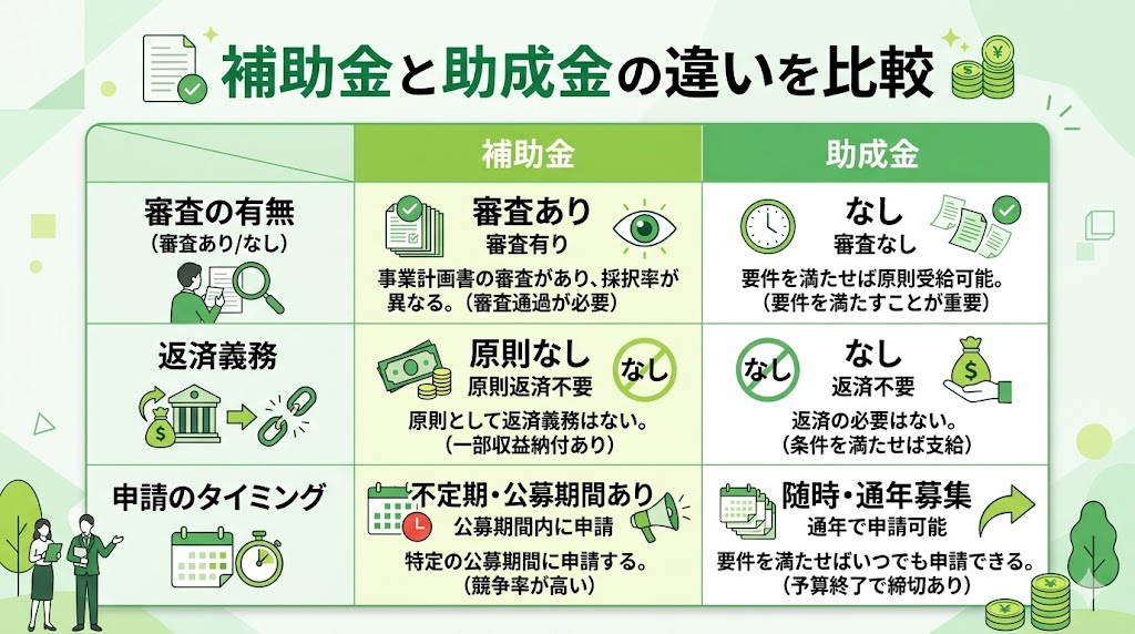 補助金 助成金 違い