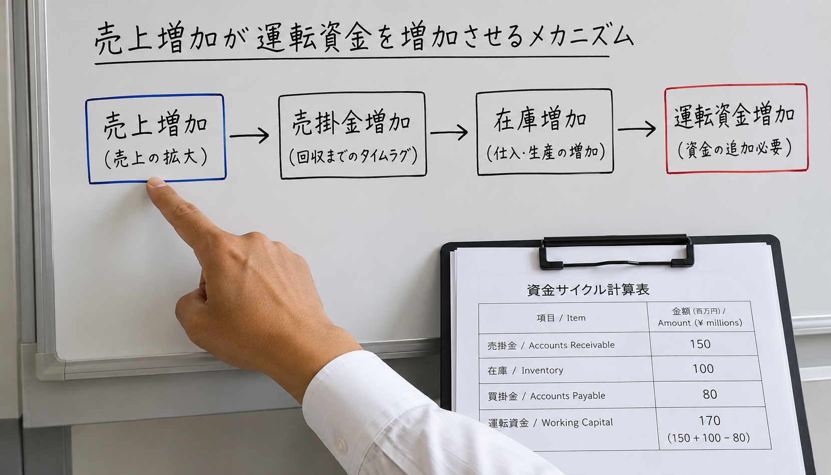 増加運転資金とは？意味・計算方法・通常の運転資金との違いをわかりやすく解説