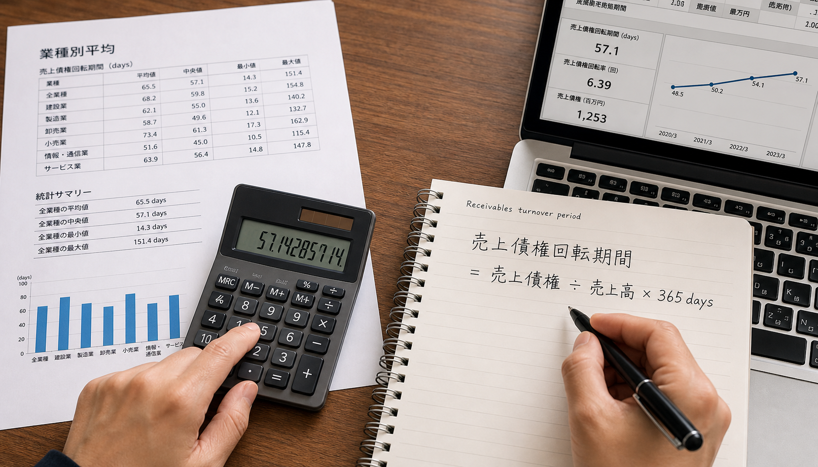 売上債権回転期間とは？計算式と業種別の目安・改善方法をわかりやすく解説