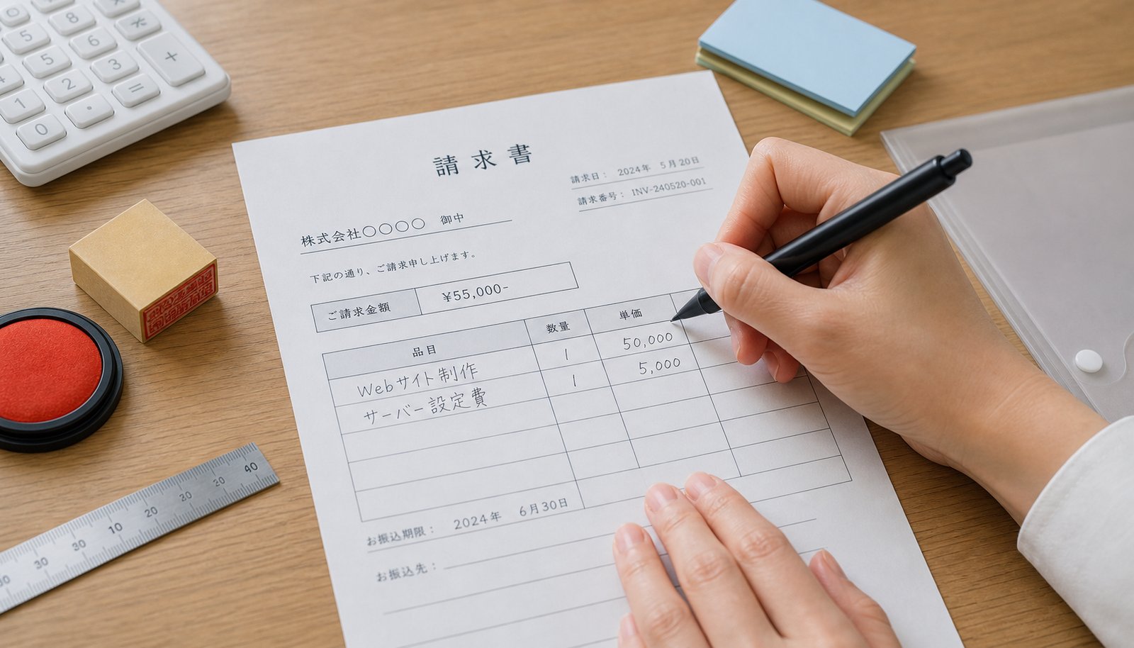 日本語　請求書　テンプレート