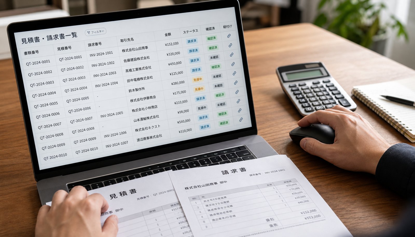 見積書　請求書　一元管理